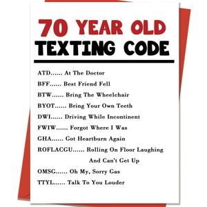 5 x Funny 70th Birthday Card Gifts for Women Men | Humorous Birthday Gifts Decorations for 70 Year Old Dad Mom Grandpa Grandma, 8.0 x 5.3 inches