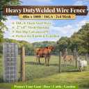 Gisafai 48in x 100ft Welded Wire Fence, 2 Inch x 4 Inch 16 GA, Galvanized Metal Garden Fence Roll Wire Mesh Netting for Goat Deer Cattle Animal Enclosures and Yard Vegetable Plant Protection,Silver