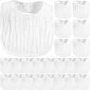 Zhanmai 20 Pack Muslin Baby Bibs Adjustable White Drool Bandana Bibs 6 Absorbent Layers for Newborn Baby Girl Boy Feeding, Drooling and Teething, Machine Washable
