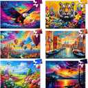 6 Pack 36-Piece Large Jigsaw Puzzles for Seniors Easy Dementia Alzheimer Products Dementia Activities Memory Training Game for Elderly Alzheimer's Patients in Nursing Home Gift (Style 1)