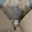 Joktty Front Closure Bras for Women Lace Racerback Sexy Plunge Lightly Padded Smooth Tshirt Underwire Push Up Bra（Nude, 36D）