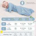 ZIGJOY Baby Transitional Swaddles for Newborns: 0.5 Tog Arms Up Sleep Sack  Soft Cotton Shark Fin 2 Way Zipper (Blue, L)