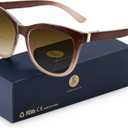 EASY READ Bifocal Reading Sunglasses for Women，Fashion Sun Readers UV400 Protection(Magnification 2.50,Gradient Brown)
