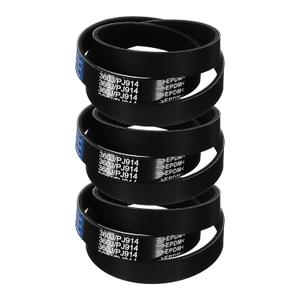 Uxcell 3 Pcs 360J8 PJ V-Ribbed Belt 8 Ribs 36" Length x 0.74" Width x 0.14" Height, EPDM Rubber Poly V Belt, Multi Wedge Micro V Belt
