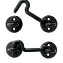 Heavy Duty 2 Pack Hook and Eye Latch - Ideal for Bathroom, Bedroom, Sliding Barn Door and Gate Doors (Black)