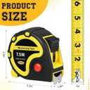 Relaxweex Left Handed Tape Measure with Rubber Reading from Right to Left Measure 25ft