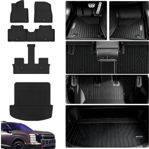 Floor Mats for 2026 Hyundai Palisade Gas Accessories, fit SESELSEL ConvenienceSEL PremiumLimitedXRTCalligraphy,TPE All Weather Protection Full Coverage Trunk Liner & Floor Liner for Palisade