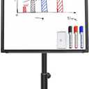 Maxtek Whiteboard on Wheels 36 x 24 in, Magnetic Rolling Dry Erase Easel, Black