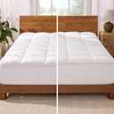 Bare Home King Microplush Mattress Topper - Pillow Top Reversible - Soft Mattress Cover - Dual Sided All-Season - 8" to 24" Deep Pocket - Fitted Cover - Plush Mattress Pad (King)