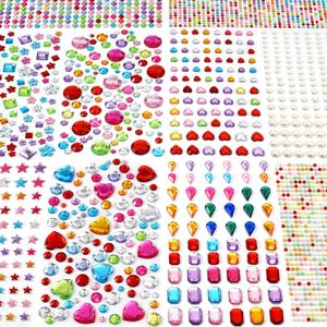2774pcs Gem Stickers Jewels for Crafts - Self Adhesive Rhinestone Jewel Stickers, Stick on Gems Rhinestones for Crafts, Acrylic Bling Heart Stickers, Craft Supplies for Kids