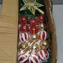 3FT Green Christmas Tree Tinsel with 50 Warm White & Multi Color Fariy Light 3D Star 15 Ball Ornament, 12 Light Modes Timer Battery Operated Small Artificial Full Xmas Tree Table Indoor Holiday Decor