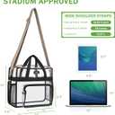 MAY TREE Clear Bag for Stadium Events, 12x6x16 Clear Tote Bag with Removable Strap, Transparent Bag for Concert Sports Gym, White Guita-Strap