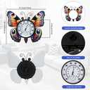 Large Outdoor Thermometer, Printed Butterfly Metal Indoor Wall Thermometer, 23.6" Outside Thermometer with Large Number for Patio Home Room Decor Multi Butterfly