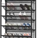 10 Tier Shoe Rack Hanging Shoe Storage the Door Shoe Rack for Closet Pantry Over The Door Shoe Organizer Wall Floating Shelves (Matte Black, 10 Tier)