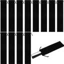 Windyun Folding Hand Fan Bags Long Velvet Bags with Drawstrings Black Hand Fan Pouch Gift Wrap Protector Clack Sleeves Holder for Line Dancing Wedding Travel Party Favors(12 Pcs,9.65 x 3.15 Inch)