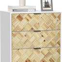 Giluta Tall Nightstand 3 Drawers, 23" Wide Large Storage Bedside Table, Fir Wood Night Stand for Bedroom, Wood End Table for Dorm, Small Space