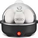 BELLA Rapid Electric Egg Cooker and Poacher with Auto Shut Off for Omelet, Soft, Medium and Hard Boiled Eggs - 7 Egg Capacity Tray (1 Pack) Black