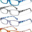 5Pack Reading Glasses for Women - Blue Light Blocking Spring Hinge Computer Readers Anti Glare UV Eyeglasses (2.0 X, Mix6)