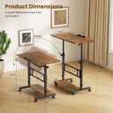 Portable Rolling Standing Desk, 32 In Adjustable Height Mobile Stand Desks, 15.8"D x 31.5"W x 38.4"H