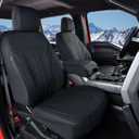 Truckiipa Custom for Chevy Silverado Seat Covers 1500 Full Set Leather Seat Covers Fit for 2014-2018 Chevy Silverado GMC Sierra 1500, 2015-2019 2500HD 3500HD Double Crew Extended Cab, Full Set, Black