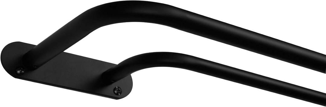 EXCLUSIVE HOME Fetter Wrap Around Double Curtain Rod, Matte Black, 52"-72"
