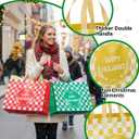 YALTOON 12 Pack Extra Large Christmas Gift Bags, Heavy Duty Reusable Tote Bags with Handles, Non-Woven Large Christmas Bags for Gifts, Holiday Shopping, Xmas Party Favors, 12pcs XL 16.9"x12.6"x7.1"