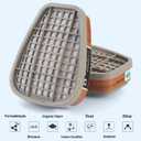 2 x 6001 Filter Cartridges Replacement for Gas Respirator,Dust-Proof, Organic Vapor, 2pcs Filter Cartridges + 2pcs Filter Covers+8pcs Filter Cottons, Apply to 6100/6200/7501/7502/6502/6800 (12 Piece Set)