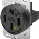 Hubbell HBL9450A Straight Blade Device Receptacle, RTP, Industrial Grade, 3-Pole 4-Wire Grounding, 50A 125/250V, 14-50R