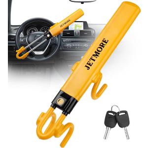 JETMORE Steering Wheel Lock Anti Theft Car Device with Adjustable Design Car Lock in Compatibility Car Wheel Lock with Reinforced Steel Car Anti Theft Device with Tamper-Proof Bolts