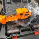 Hedge Trimmer Cordless with Battery, 2-in-1 Electric 21V Handheld Grass Shear Cutter with 2 Pack Rechargeable Battery, Mini Bush Trimmer Kit for Garden Yard Lawn Pruning, Orange