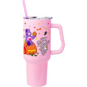 Silver Buffalo Care Bears Tumbler - Harmony, Cheer, Share & Trick-or-Sweet Bears - Stainless Steel, 40 Ounces, Fits Standard Cup Holder