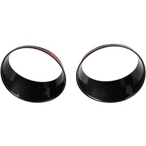 beler Carbon Fiber Texture Front Headlight Bezels Lamp Cover Trim fit for Jeep Wrangler JL 2018 2019
