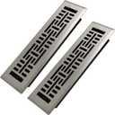 2x10 Inches 2 Pack Heavy Duty Walkable Floor Register Easy Adjust Air Supply Lever Floor Vents - Seattle Design - Vent Cover for Home Floor - Satin Nickel