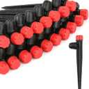 50pcs Drip Irrigation Emitters with Stake, Adjustable 360 Degree Water Flow Lock Barbed Dripper for 1/4" Drip Irrigation TubingGarden Irrigation Sprayer for (4-7mm) Watering System
