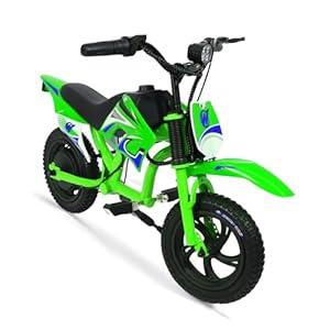Electric Motorcycle for Kids, 300W Electric Motorcycle, 3-Speed Modes Motorcycle for Kids Ages 3-6, Electric Motocross Off-Road Motorcycle Mini Dirt Motorcycle Green