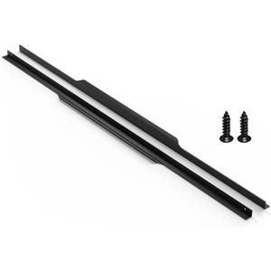 5 Pack 1000mm(39.3 Inch) Black Edge Finger Pull Drawer Door Cabinet Aluminum Alloy Long Concealed Furniture for Kitchen Bathroom