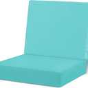 Cozyide 24x24 Outdoor Cushions for Patio Furniture, Waterproof Outdoor Chair Cushions with Non-Slip Ties and Handle, Washable Deep Seat Cushions for Outdoor Furniture with Removable Cover, Teal