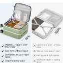 Hanke 16 Inch Underseat Carry On Luggage with Wheels,Small Hard Shell Suitcases for Weekender,Top Opening Lightweight Travel Luggage Suitcase for Womem Men,Bamboo Green.