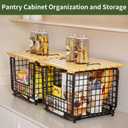 Wire Storage Basket for Kitchen Pantry: GGIU Stackable Kitchen Counter Organizers - Wire Organizing Bin for Produce Vegetable Potato and Onion Black