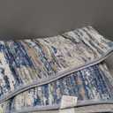 SIILOOM 6' Round Rug Washable Rug for Entryway, Navy Blue Gray Neutral Multi Soft Non-Slip Area Rugs Modern Abstract Low-Pile Carpet, Neutral Vintage Circle Rugs for Living Room Dining Bedroom Foyer