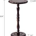 100% Solid Wood Round Side Table, Small Drink Table for Small Spaces, Modern End Table Accent Nightstand for Bedroom, Living Room, Corners and Office, Brown, High: 22.4"