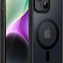 JETech Magnetic Case for iPhone 14 6.1-Inch Compatible with MagSafe, Translucent Matte Back Slim Shockproof Phone Cover (Black)