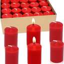 15 Hour Red Votive Candles, Unscented 1.5 Inch Diameter Wax Candles for Wedding, Party & Home, 1.5"D x 2.25"H