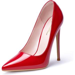 GENSHUO Women's 4.7 Inch Pumps Pointy Toe Stiletto Sexy High Heels Work Party Wedding Shoes, Size: 8