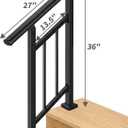 2-Step Hand Rails for Outdoor Steps with Black Balusters