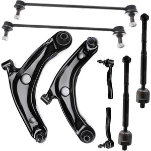 8PC Front Suspension Kit FITS for Toyota Yaris 2007-2012, 2 Lower Control Arm 4 Inner Outer Tie Rods 2 Front Sway Bar K620572 K620573 K80879 ES800311 ES800312 EV800325 Front End Suspension Kit