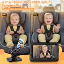 Zacro 1080P Baby Car Mirror Camera for Rear Facing Seat, USB/Type-C Port 4.3" Backseat Headrest Carseat Camera Monitor with HD Night Vision for Baby Safety in Car, 150 Wide View Angle, 360 Rotatable
