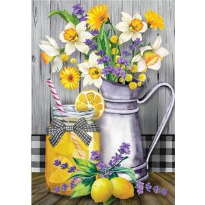 KTHOFCY 5D DIY Diamond Painting Kits for Adults Kids Lemon Flower Full Drill Embroidery Cross Stitch Crystal Rhinestone Paintings Pictures Arts Wall Decor Painting Dots Kits 15.7X11.8 in