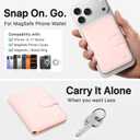 for MagSafe Wallet, Magnetic Phone Wallet RFID Blocking, Slim 5-8 Card Holder with Cash Slot & Clear ID Window, Minimalist Mag Safe Wallets for iPhone 17/16/15/14/13/12 Series, Blush Pink