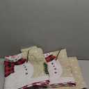 Oliven Reversible Xmas Quilts King Size Christmas Reindeer Snowmen Bedspread Lightweight Plaid Bedding Coverlet Soft Breathable Patchwork Quilt Set Holiday Bedroom Decor (King(108"x96"), Beige White Green)